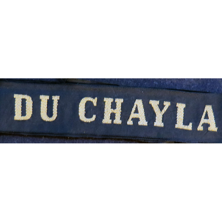 MARINE : bande de bachi de marin "DU CHAYLA" longueur 65 cm fils dorés