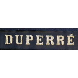 MARINE : bande de bachi de marin "DUPERRÉ" longueur 65 cm fils dorés