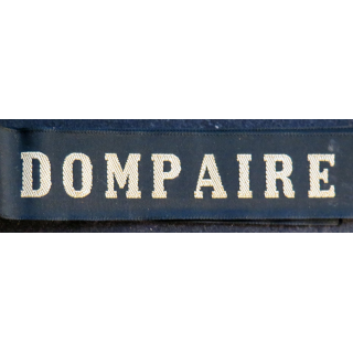MARINE : bande de bachi de marin "DOMPAIRE" longueur 65 cm fils dorés