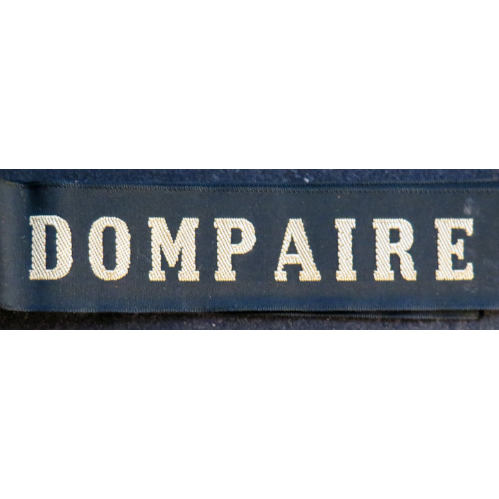 MARINE : bande de bachi de marin "DOMPAIRE" longueur 65 cm fils dorés