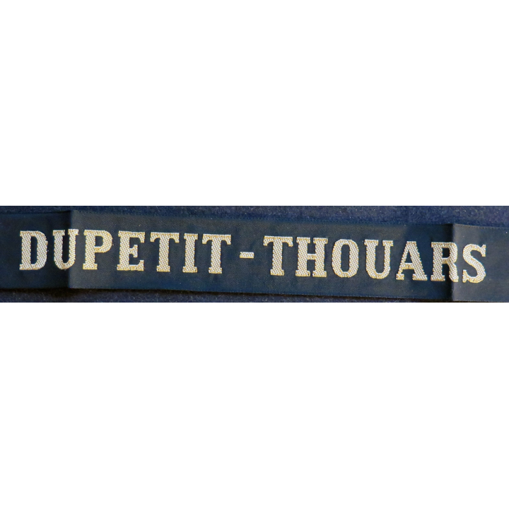 MARINE : bande de bachi de marin "DUPETIT-THOUARS" longueur 65 cm fils dorés