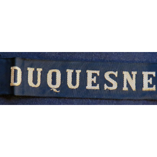 MARINE : bande de bachi de marin "DUQUESNE" longueur 65 cm fils dorés