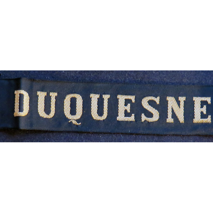 MARINE : bande de bachi de marin "DUQUESNE" longueur 65 cm fils dorés