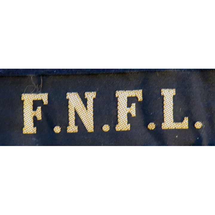 MARINE : bande de bachi de marin "F.N.F.L." longueur 65 cm fils dorés
