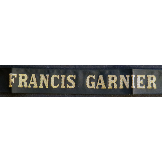 MARINE : bande de bachi de marin "FRANCIS GARNIER" longueur 65 cm fils dorés