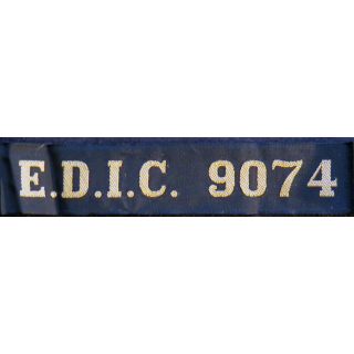 MARINE : bande de bachi de marin "E.D.I.C. 9074" longueur 65 cm fils dorés