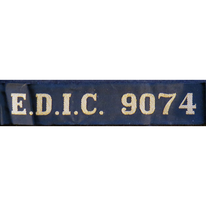 MARINE : bande de bachi de marin "E.D.I.C. 9074" longueur 65 cm fils dorés