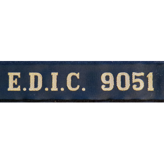 MARINE : bande de bachi de marin "E.D.I.C. 9051" longueur 65 cm fils dorés