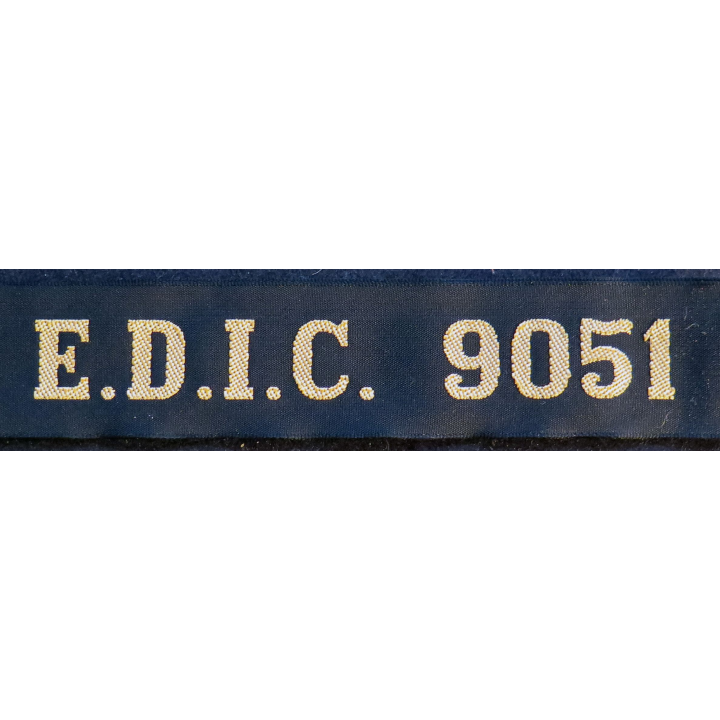 MARINE : bande de bachi de marin "E.D.I.C. 9051" longueur 65 cm fils dorés