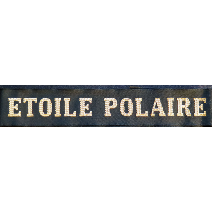 MARINE : bande de bachi de marin "ETOILE POLAIRE" longueur 65 cm fils dorés
