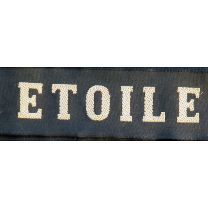 MARINE : bande de bachi de marin "ETOILE" longueur 65 cm fils dorés