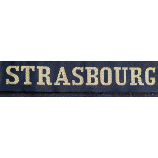 MARINE : bande de bachi de marin "STRASBOURG" longueur 65 cm fils dorés