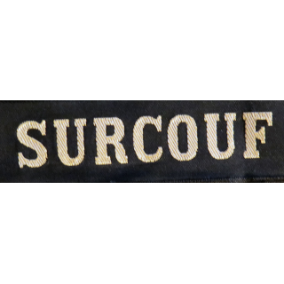 MARINE : bande de bachi de marin "SURCOUF" longueur 65 cm fils dorés