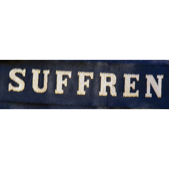 MARINE : bande de bachi de marin "SUFFREN" longueur 65 cm fils dorés