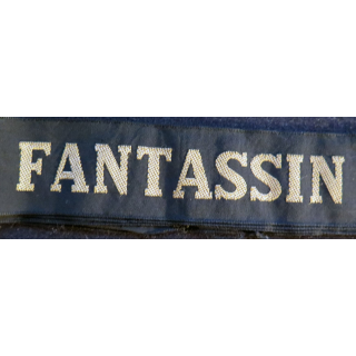 MARINE : bande de bachi de marin "FANTASSIN" longueur 65 cm fils dorés