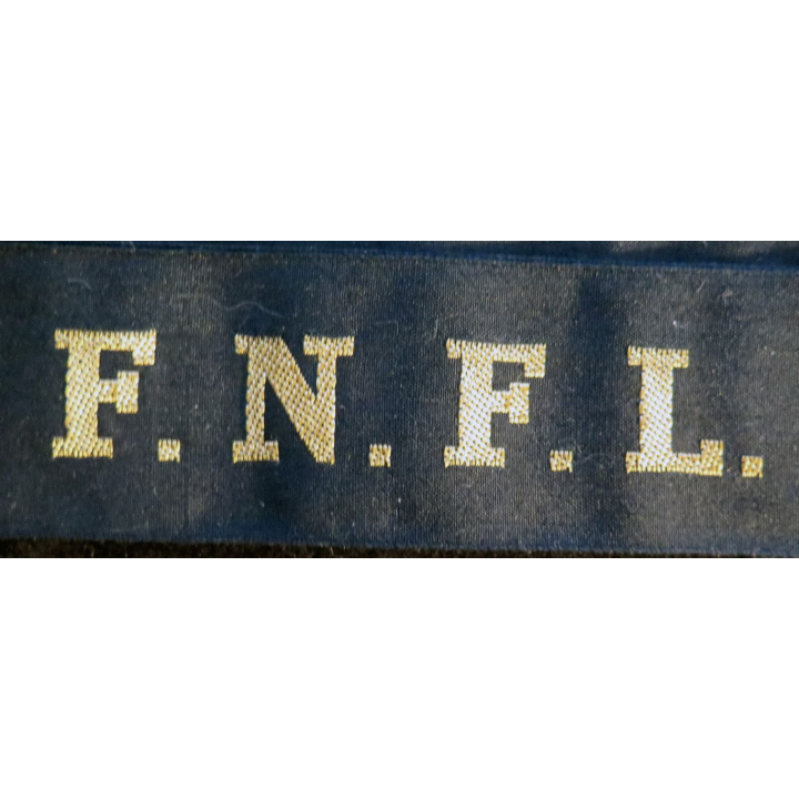 MARINE : bande de bachi de marin "F.N.F.L." longueur 65 cm fils dorés