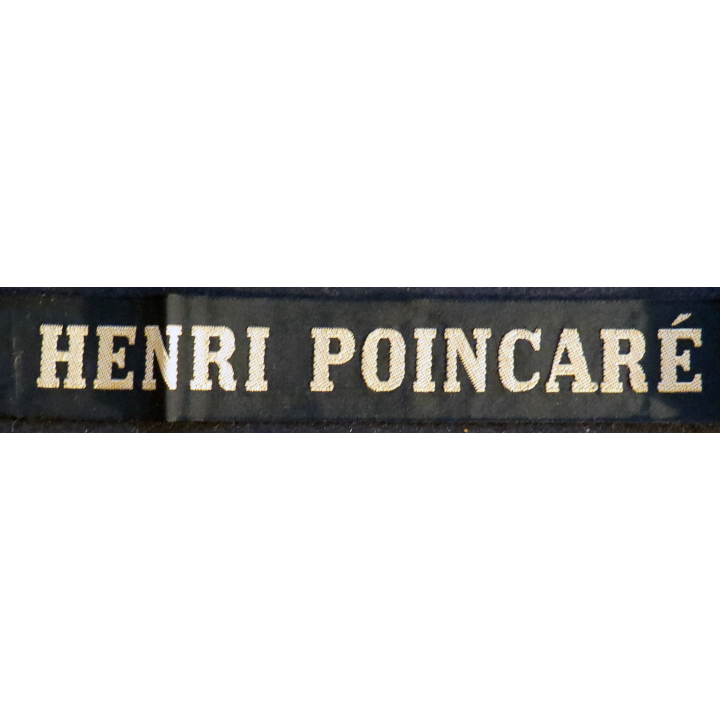 MARINE : bande de bachi de marin "HENRI POINCARÉ" longueur 65 cm fils dorés