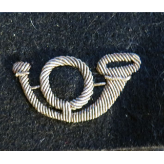 Vieil Insigne tissu de cor de chasseurs alpins en cannetille 4 x 5,5 cm 