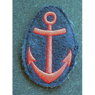 MARINE : Insigne patch écusson tissu de manche Marine nationale ancre rouge