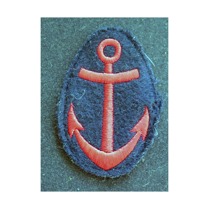 MARINE : Insigne patch écusson tissu de manche Marine nationale ancre rouge