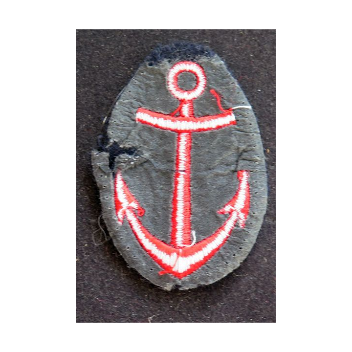 MARINE : Insigne patch écusson tissu de manche Marine nationale ancre rouge