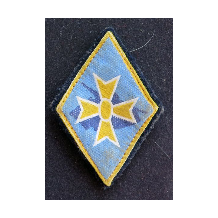 1° DB : insigne tissu de la 1° division blindée avec crochets arrière