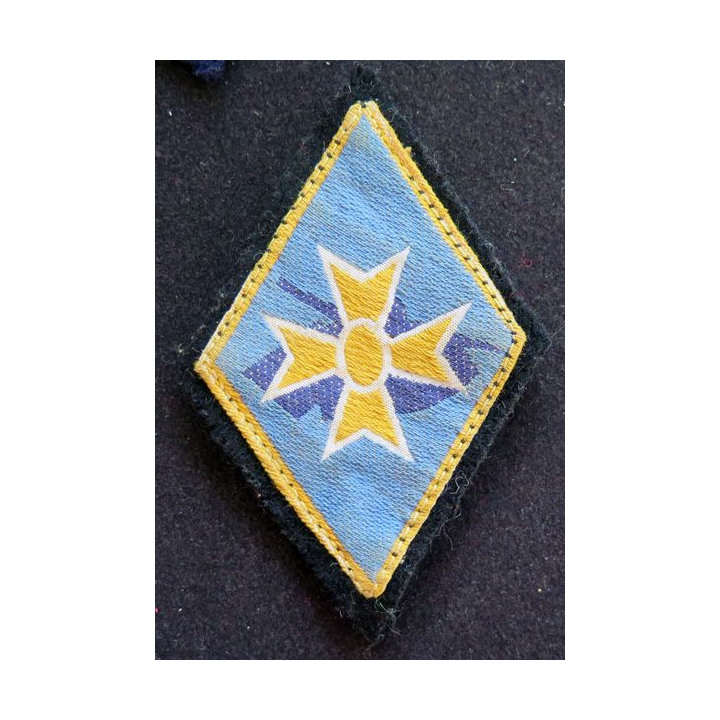1° DB : insigne tissu de la 1° division blindée avec crochets arrière