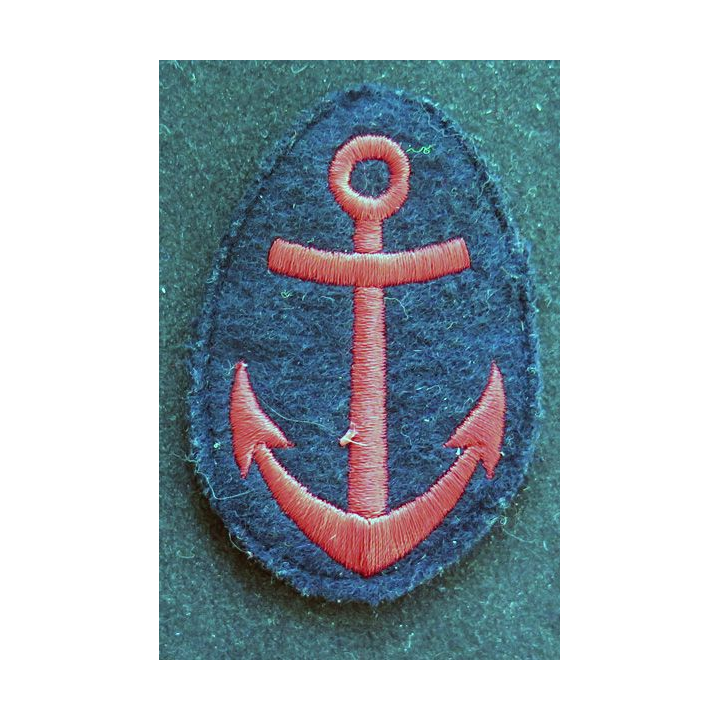 MARINE : Insigne patch écusson tissu de manche Marine nationale ancre rouge