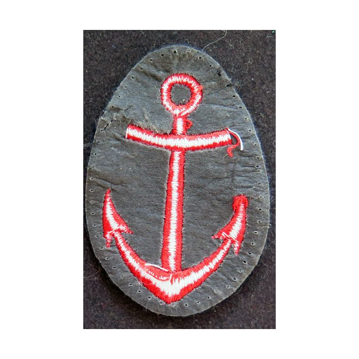 MARINE : Insigne patch écusson tissu de manche Marine nationale ancre rouge