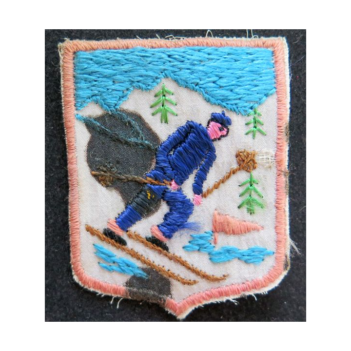 Insigne tissé en fil dorés de Serre-Chevalier Chantefable Ecole du Ski français