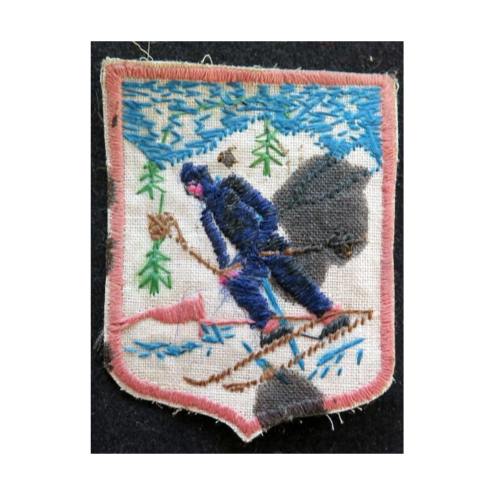 Insigne tissé en fil dorés de Serre-Chevalier Chantefable Ecole du Ski français