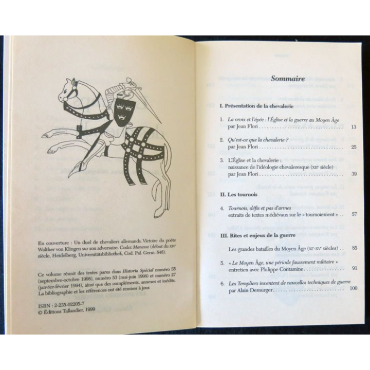 Le temps ds chevaliers Dossiers Historia aux Editions Tallendier