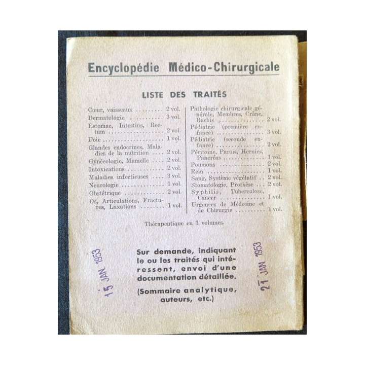 Nomentlature générale des actes professionnels des médecins, chirurgiens … édité par Librairie des Juris 1949