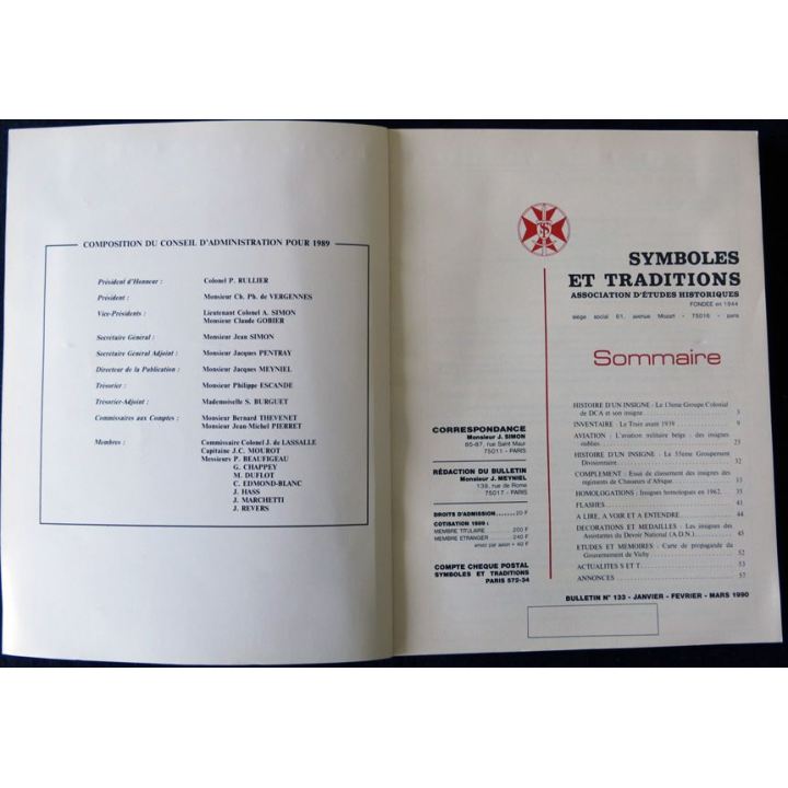 Symboles et traditions du N° 133 au 136 Rédacteur J. Meyniel , Compoffset-Imprimeur