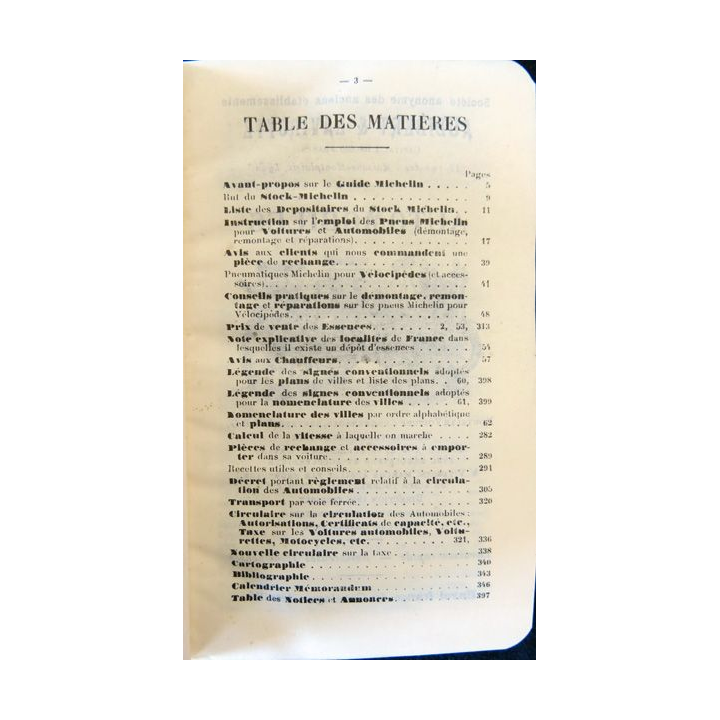 Guide Michelin Edition 1900 pour chauffeursr Imprimerie Vve Albouy Paris
