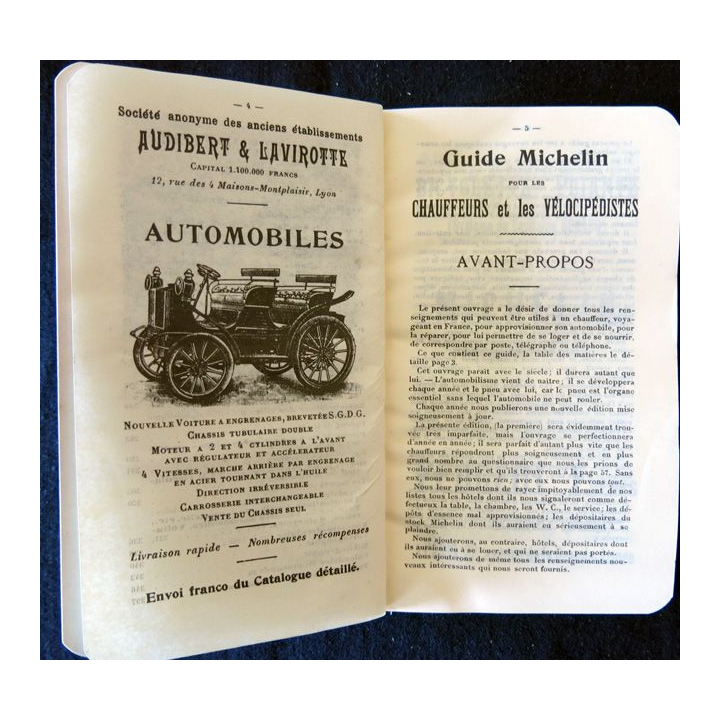 Guide Michelin Edition 1900 pour chauffeursr Imprimerie Vve Albouy Paris