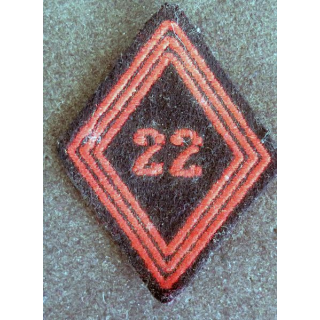 LOSANGE DE BRAS MODÈLE 45 : insigne  inconnu ? 22° régiment de cuirassiers ???