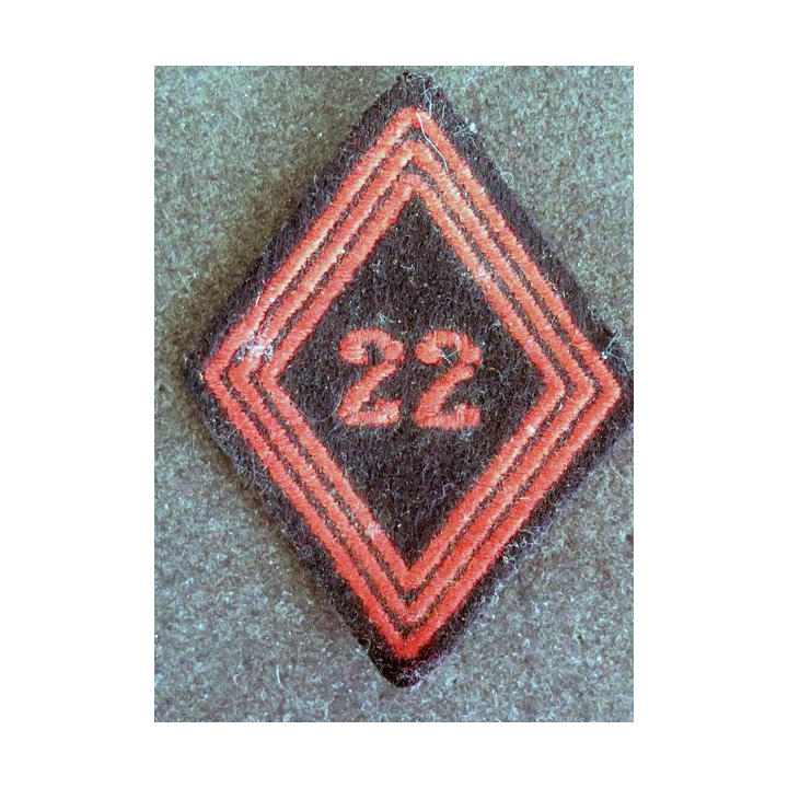 LOSANGE DE BRAS MODÈLE 45 : insigne  inconnu ? 22° régiment de cuirassiers ???