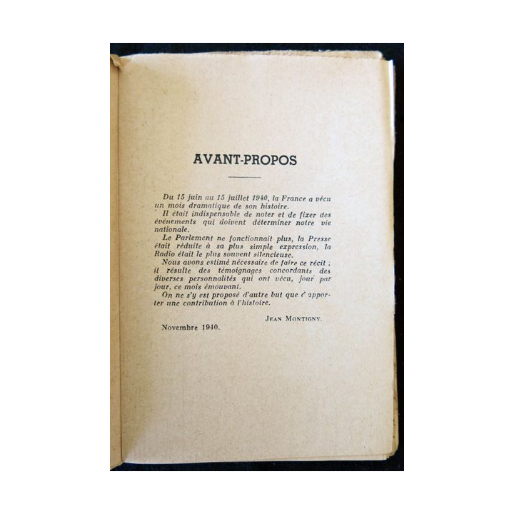 Toute la vérité sur un mois dramatique de notre histoire de Jean Montigny aux Editions  Mont-Louis