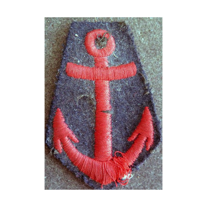 MARINE : Ancre de marine pour col de caban de matelot hauteur 7,5 cm