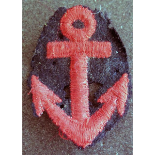 MARINE : Ancre de marine pour col de caban de matelot hauteur 7,5 cm