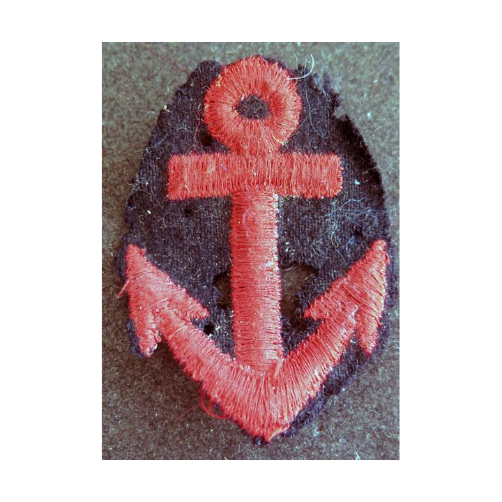 MARINE : Ancre de marine pour col de caban de matelot hauteur 7,5 cm
