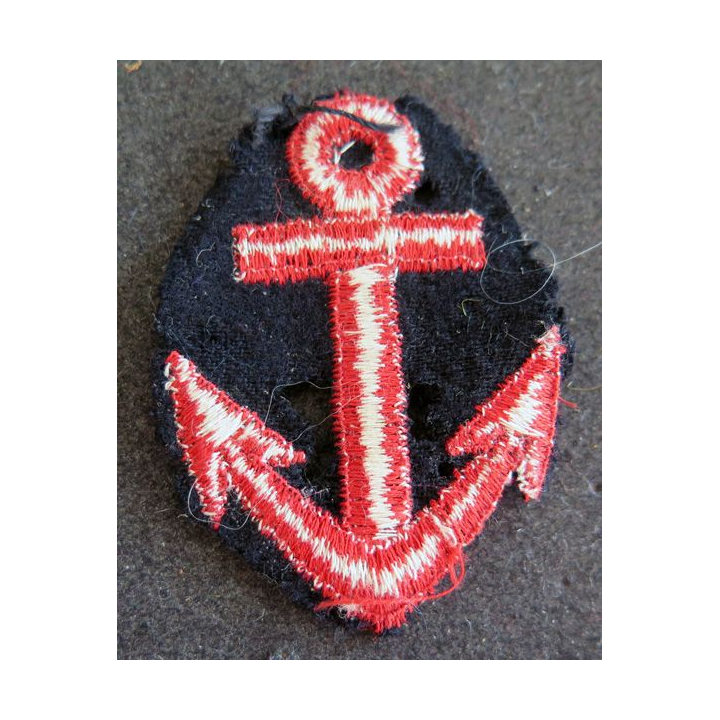 MARINE : Ancre de marine pour col de caban de matelot hauteur 7,5 cm
