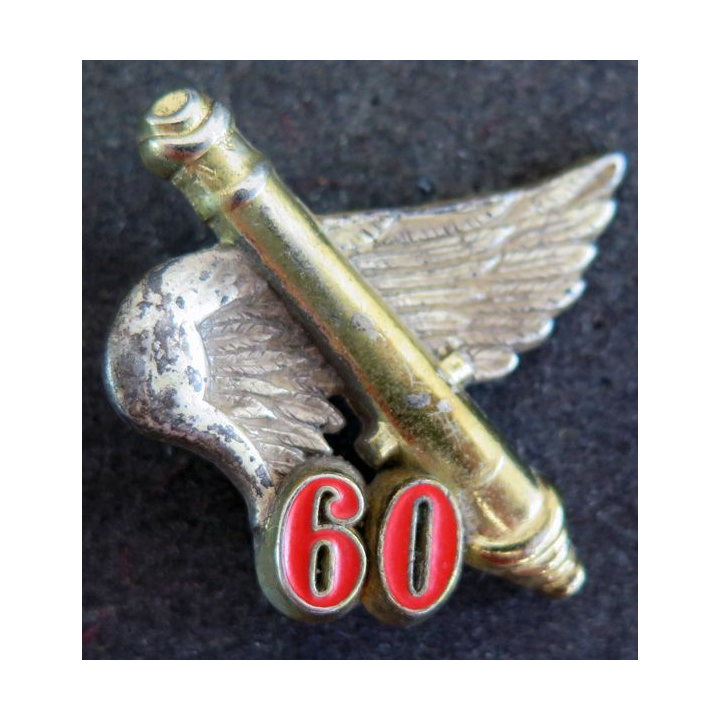 60° RA : insigne du 60° régiment d'artillerie de fabrication Drago G. 2495