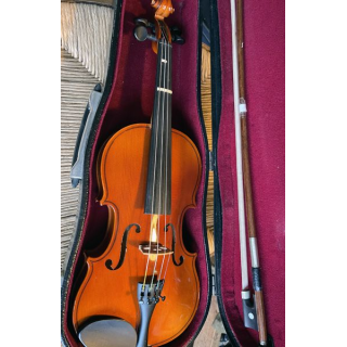 Petit Violon 1/4 n012 d'étude de fabrication tchèque révisé par luthier avec archet et étui
