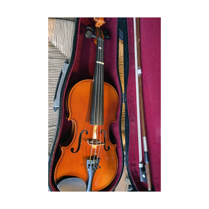 Petit Violon 1/4 n012 d'étude de fabrication tchèque révisé par luthier avec archet et étui