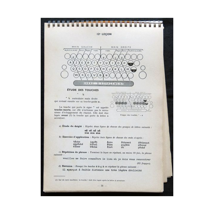 Cours complet de dactylographie de A. Hautefeuille aux Editions Classiques Hachette