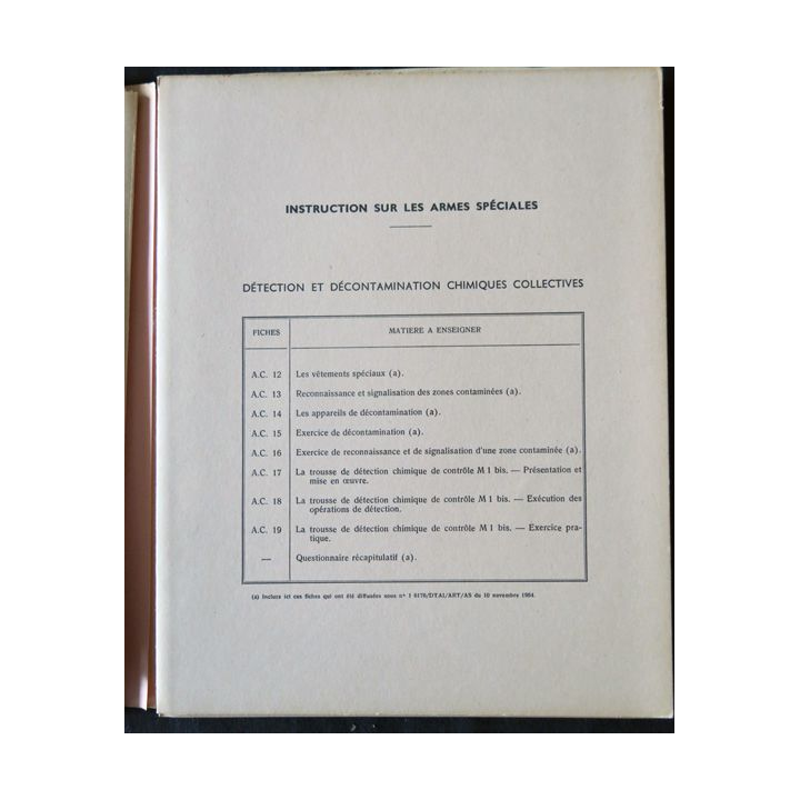 Instruction sur les armes spéciales (fiches d'instruction) Etat major armée de terre 1966