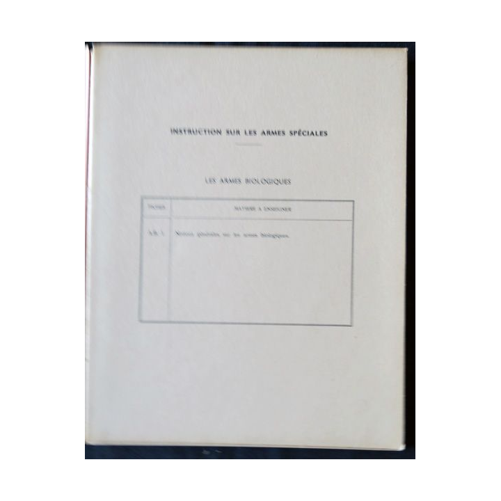 Instruction sur les armes spéciales (fiches d'instruction) Etat major armée de terre 1966
