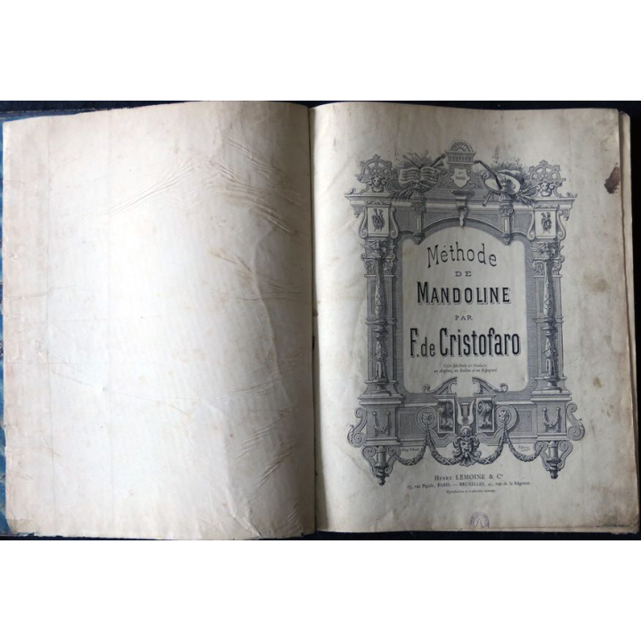 Méthode de mandoline de Pr F. Cristofaro Editeurs Henry Lemoine & Cie